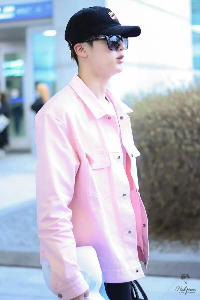 BTS Jungkook Inspired Blush Pink Denim Jacket – unnielooks